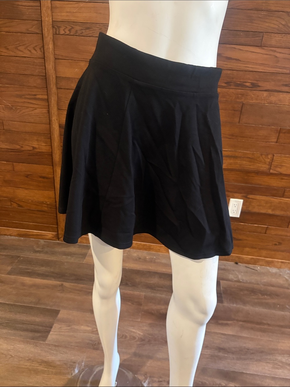 Divided Black Flared Circle Skirt
